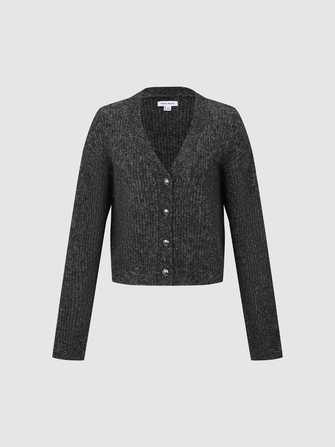 V-Neck Knitted Cardigans