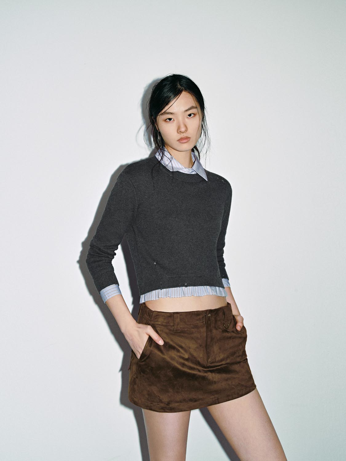 2 In 1 Long Sleeve Knitted T-Shirts