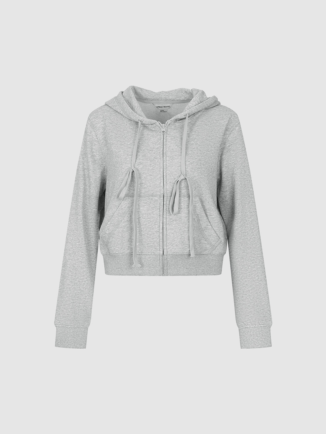 Zipper Front Hooded Loose Jacket