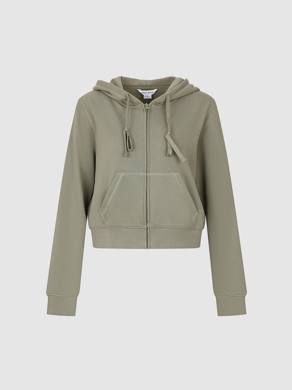 Zipper Front Hooded Loose Jacket