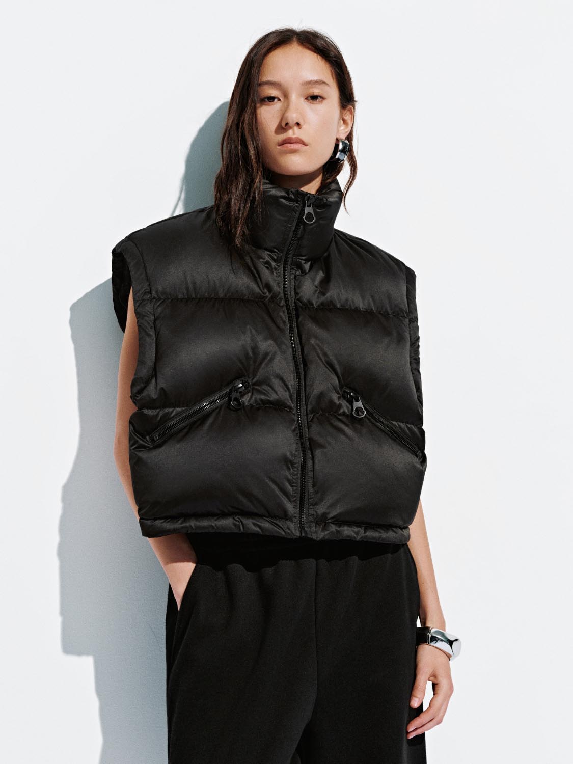 High Neck Puffer Vest