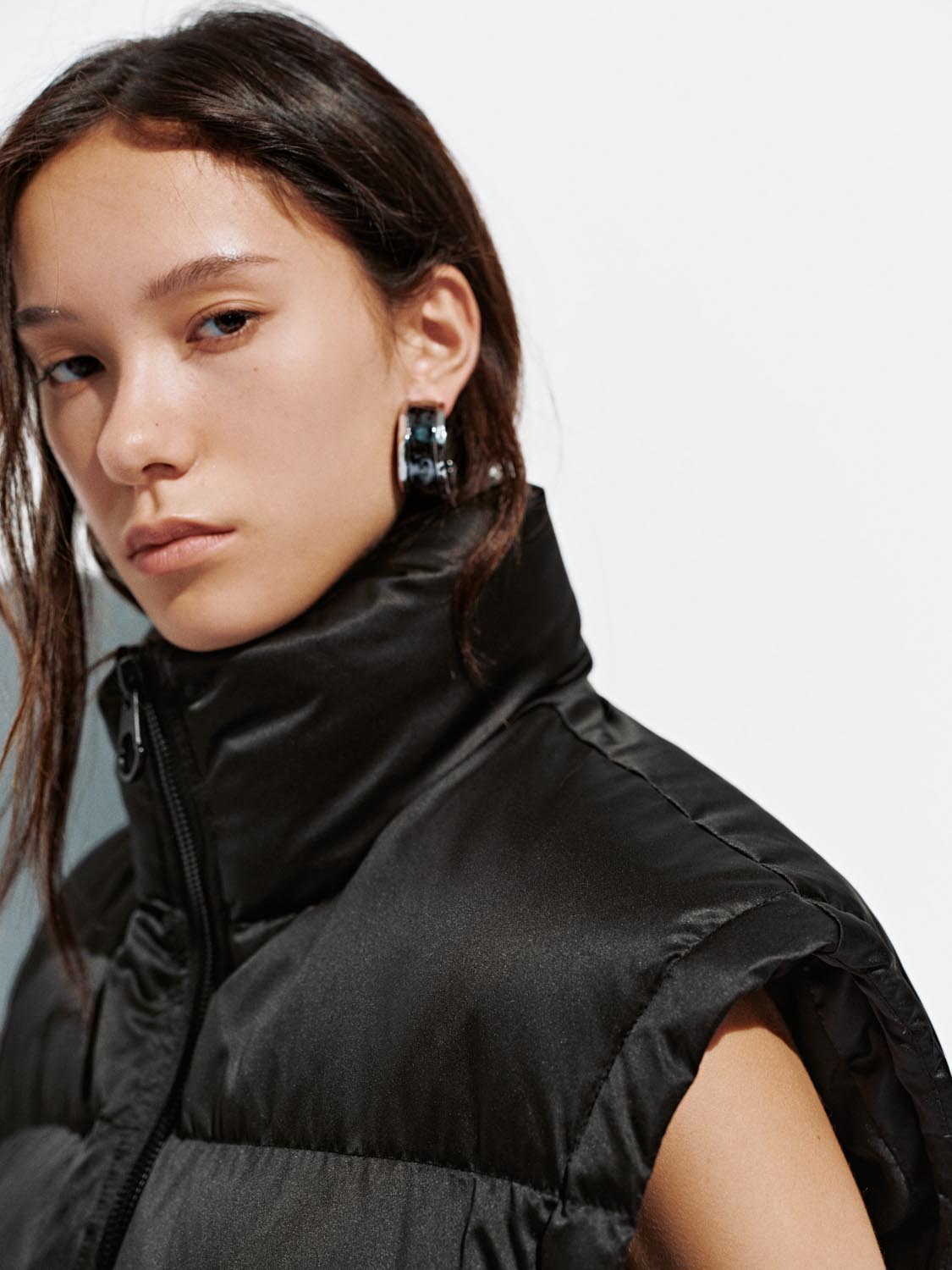 High Neck Puffer Vest