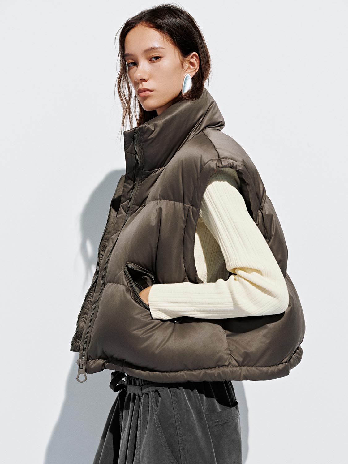 High Neck Puffer Vest