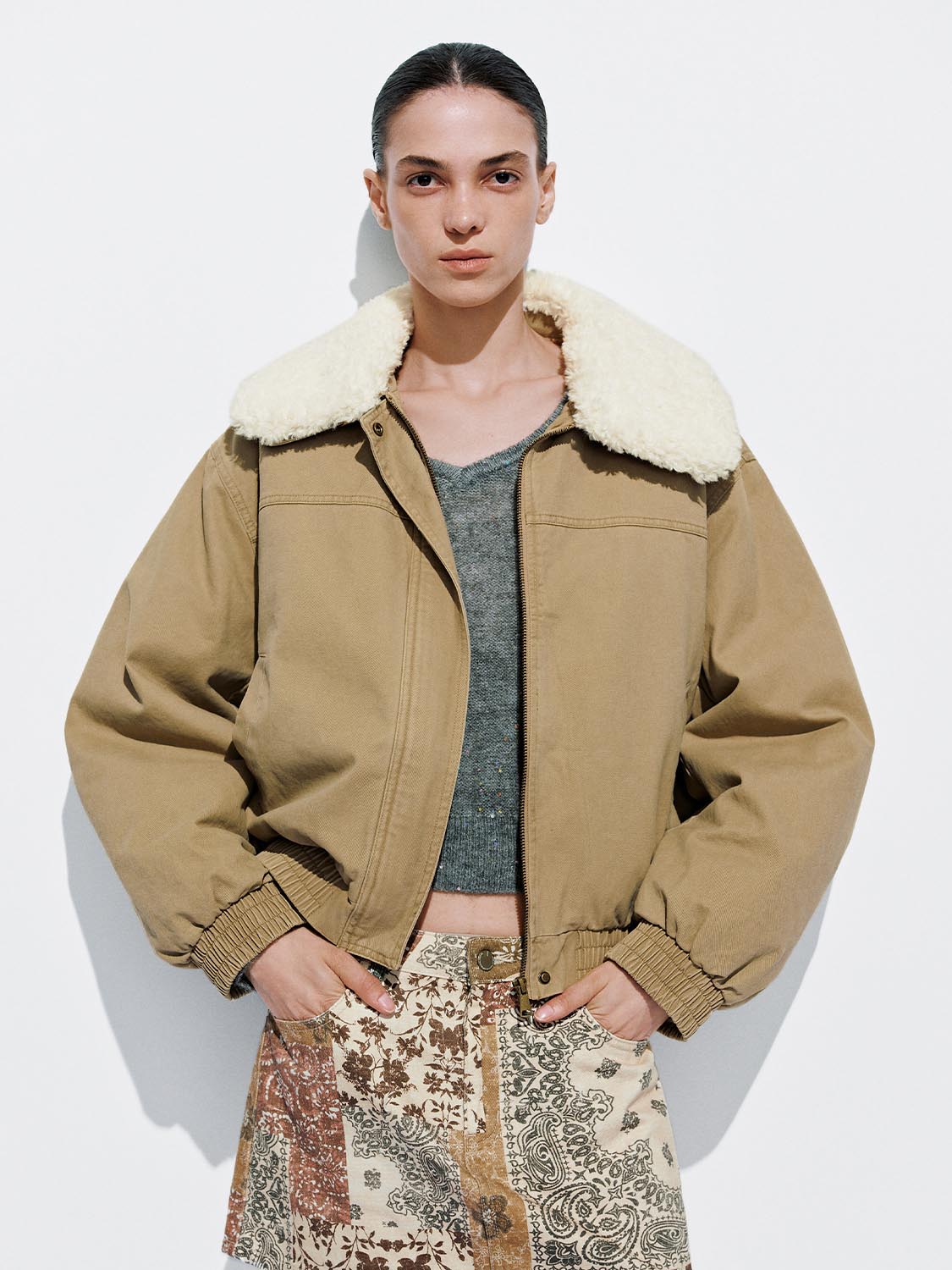 Large Collar Puffer Bomber Jackets