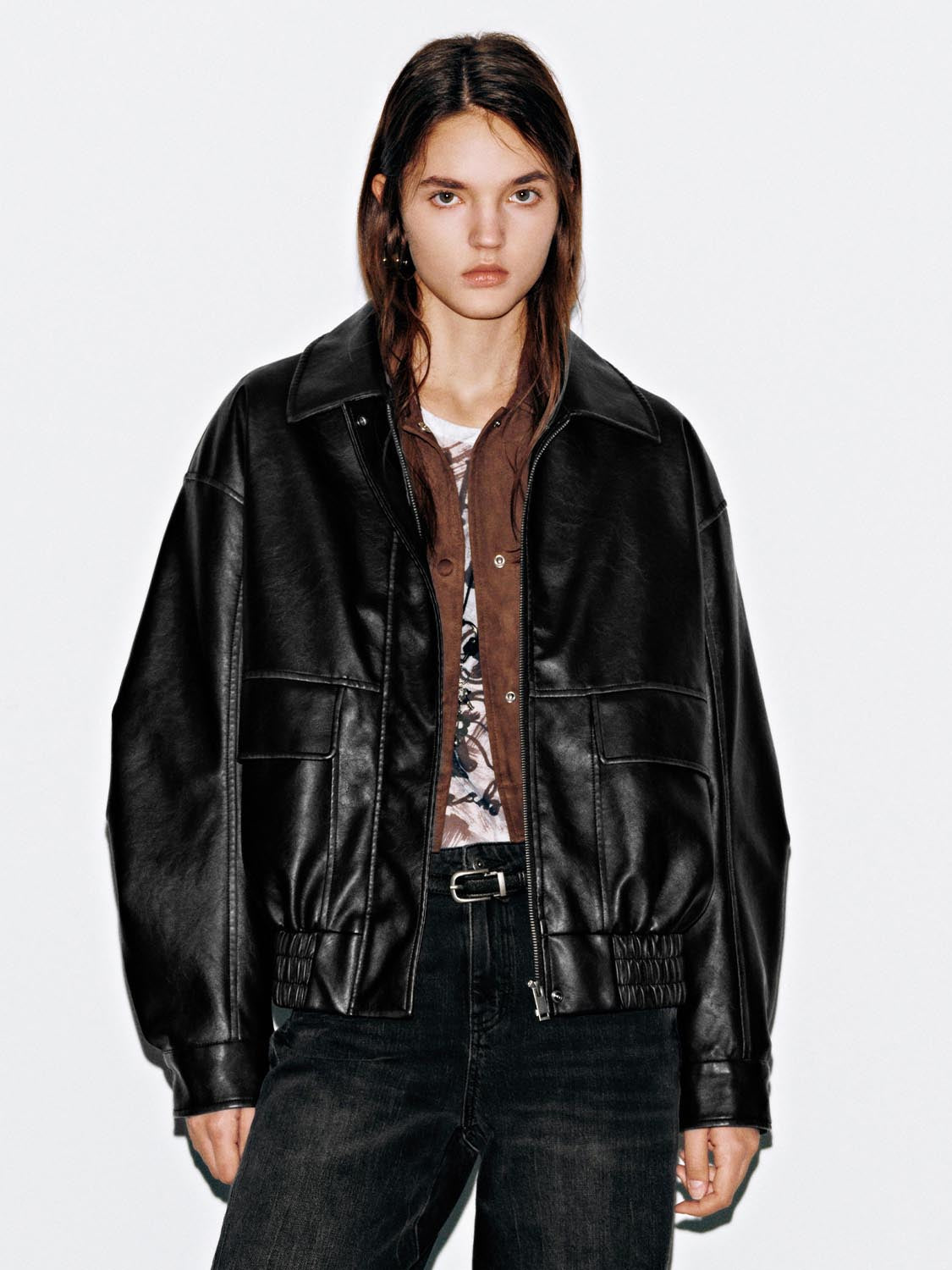 Flap Pockets Collared Bomber Jackets