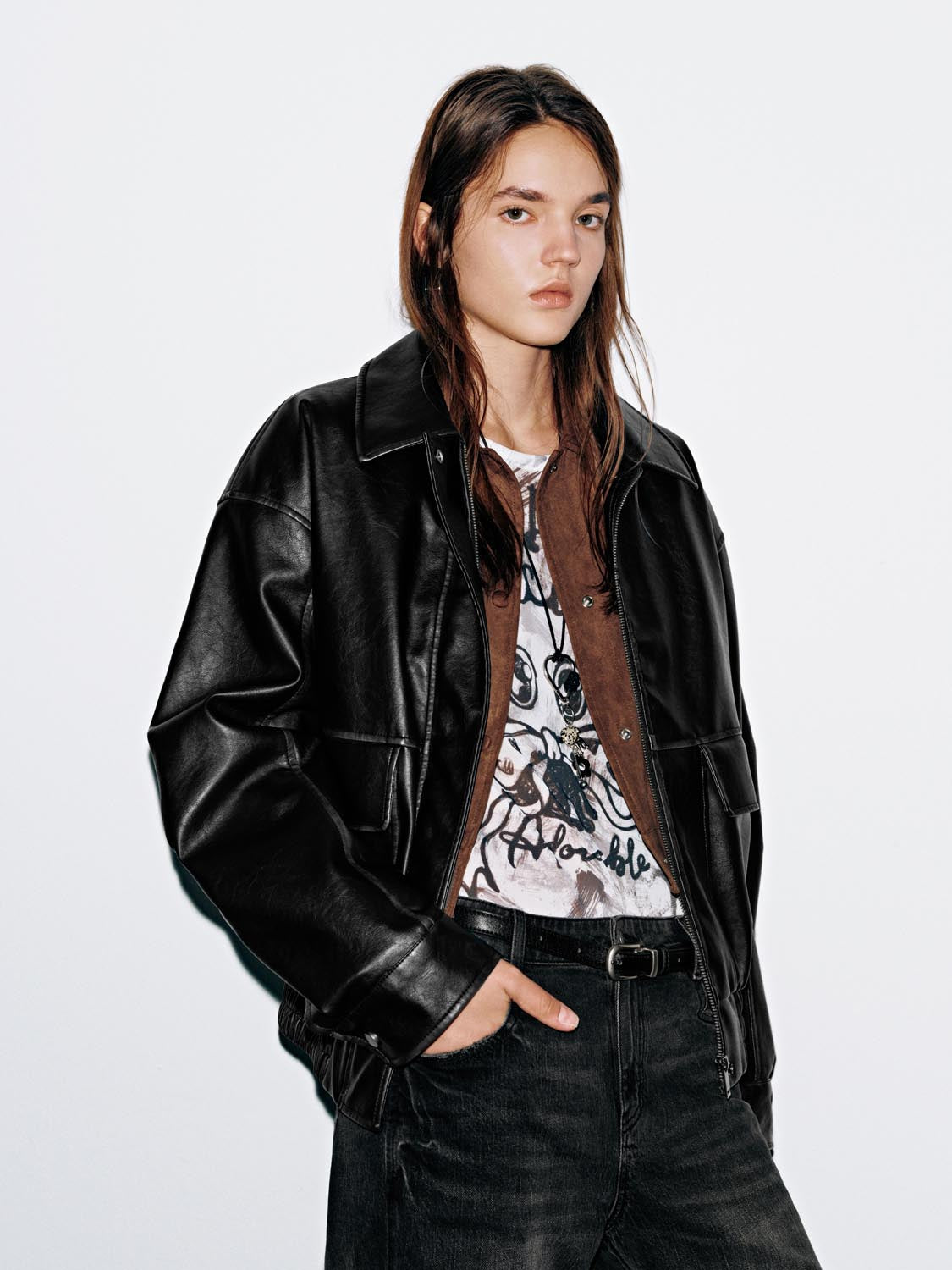 Flap Pockets Collared Bomber Jackets