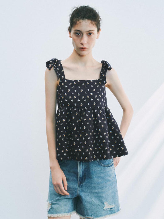 Sleeveless Tie Up Overhead  Blouses