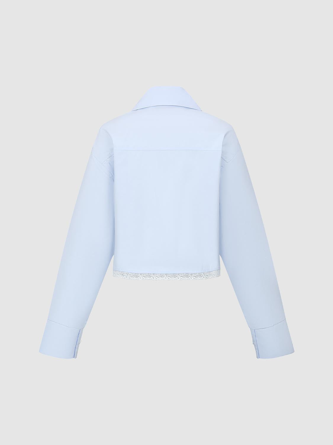 Lace Trim Cropped Shirts