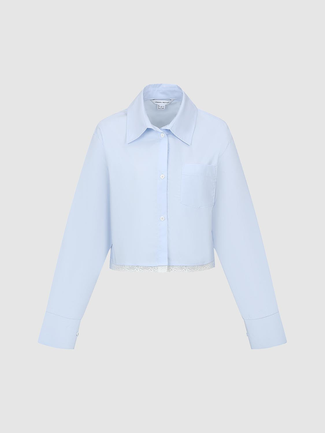 Lace Trim Cropped Shirts