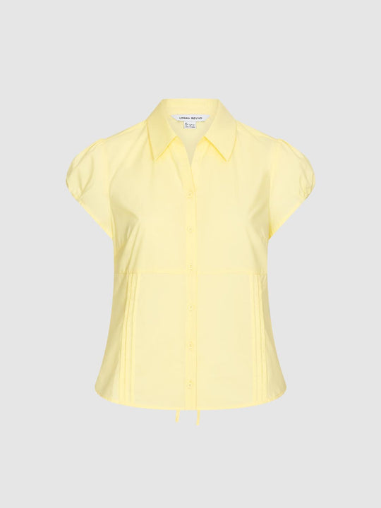 Puff Short Sleeve Nipped-Waist Shirts