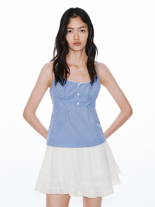 Strappy Check Cami Tops