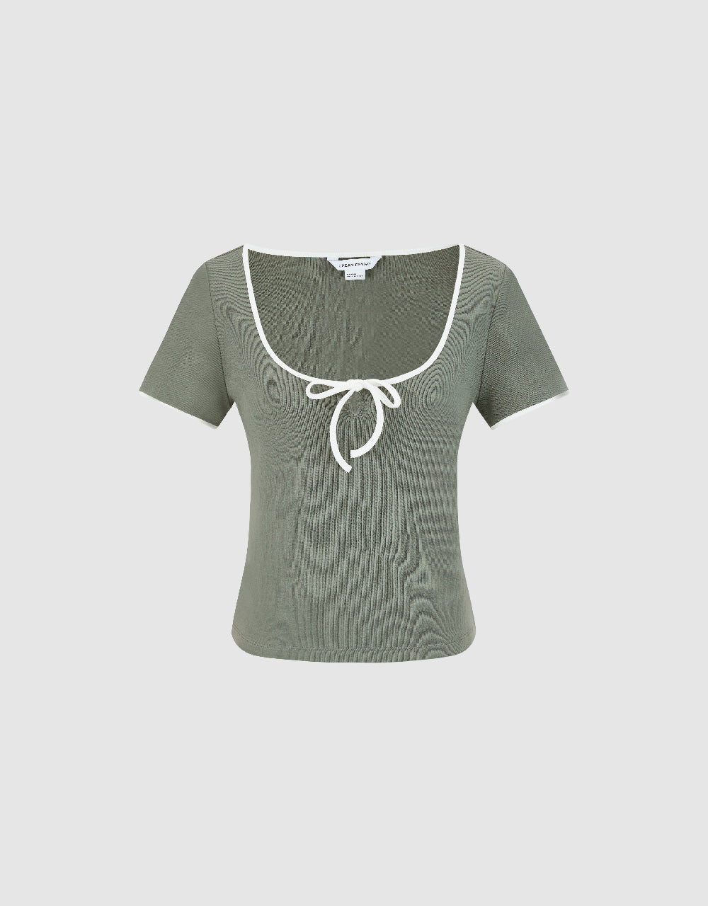 Bow Décor U Neck T-Shirt