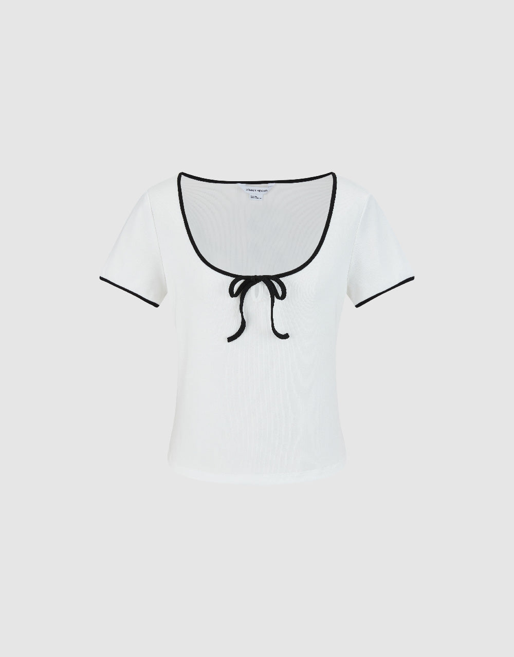 Bow Décor U Neck T-Shirt