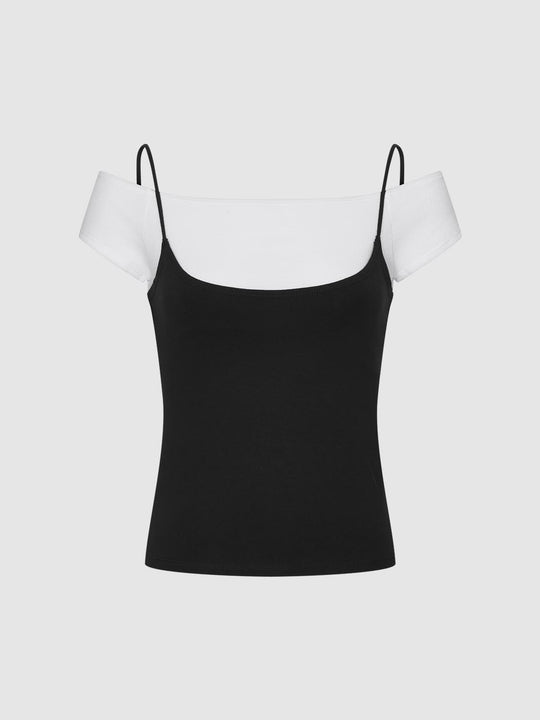 2 In 1 Contrast T-Shirts