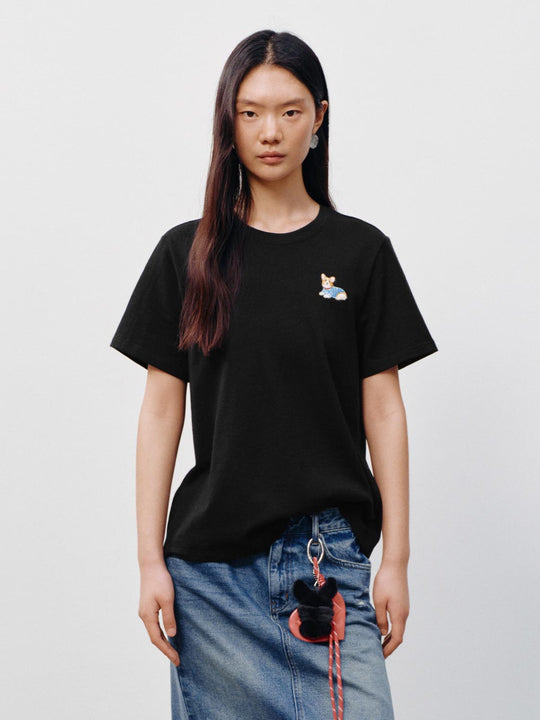 Cotton Embroidered Slight Stretch T-Shirts