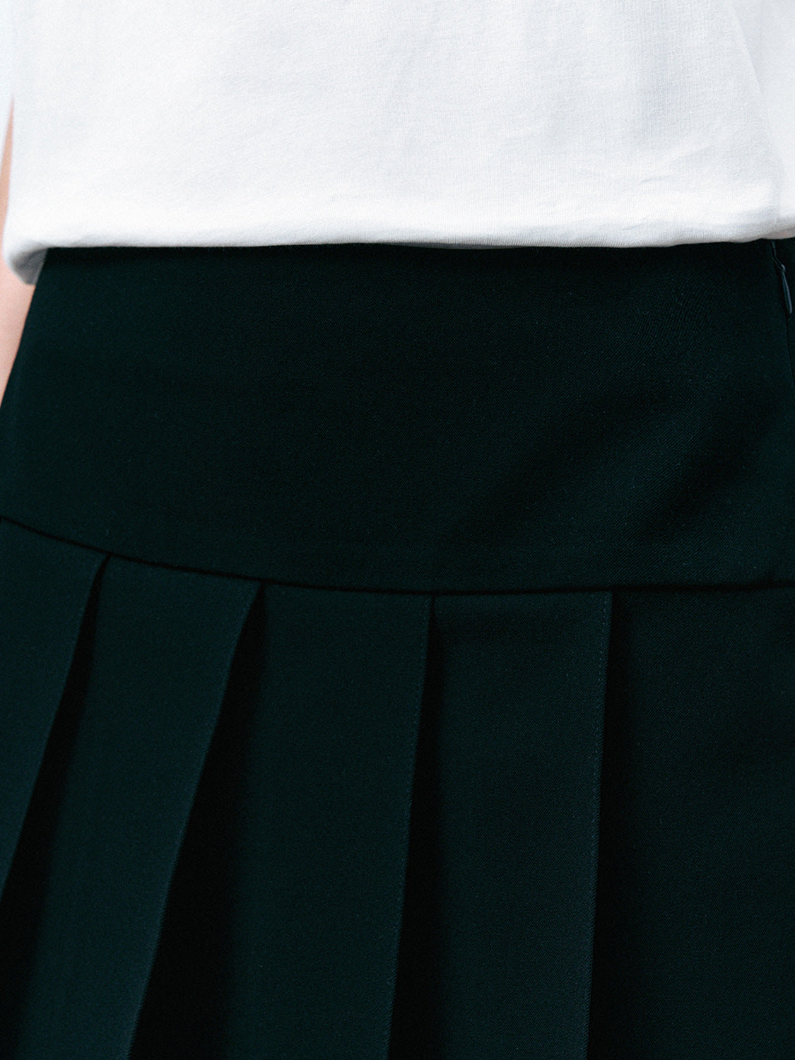 Pleated Mini A-Line Skirt