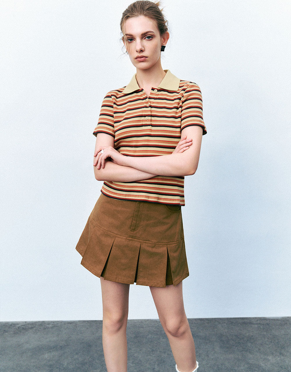 Mini A-Line Skirt With Belt