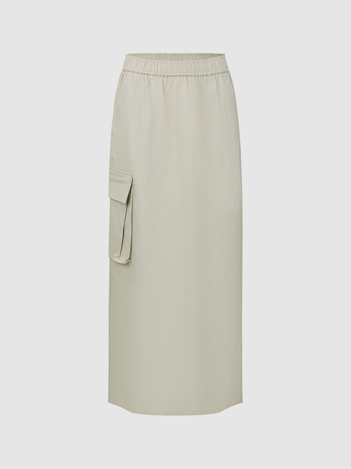 Drawstring Waist Midi Straight Skirt