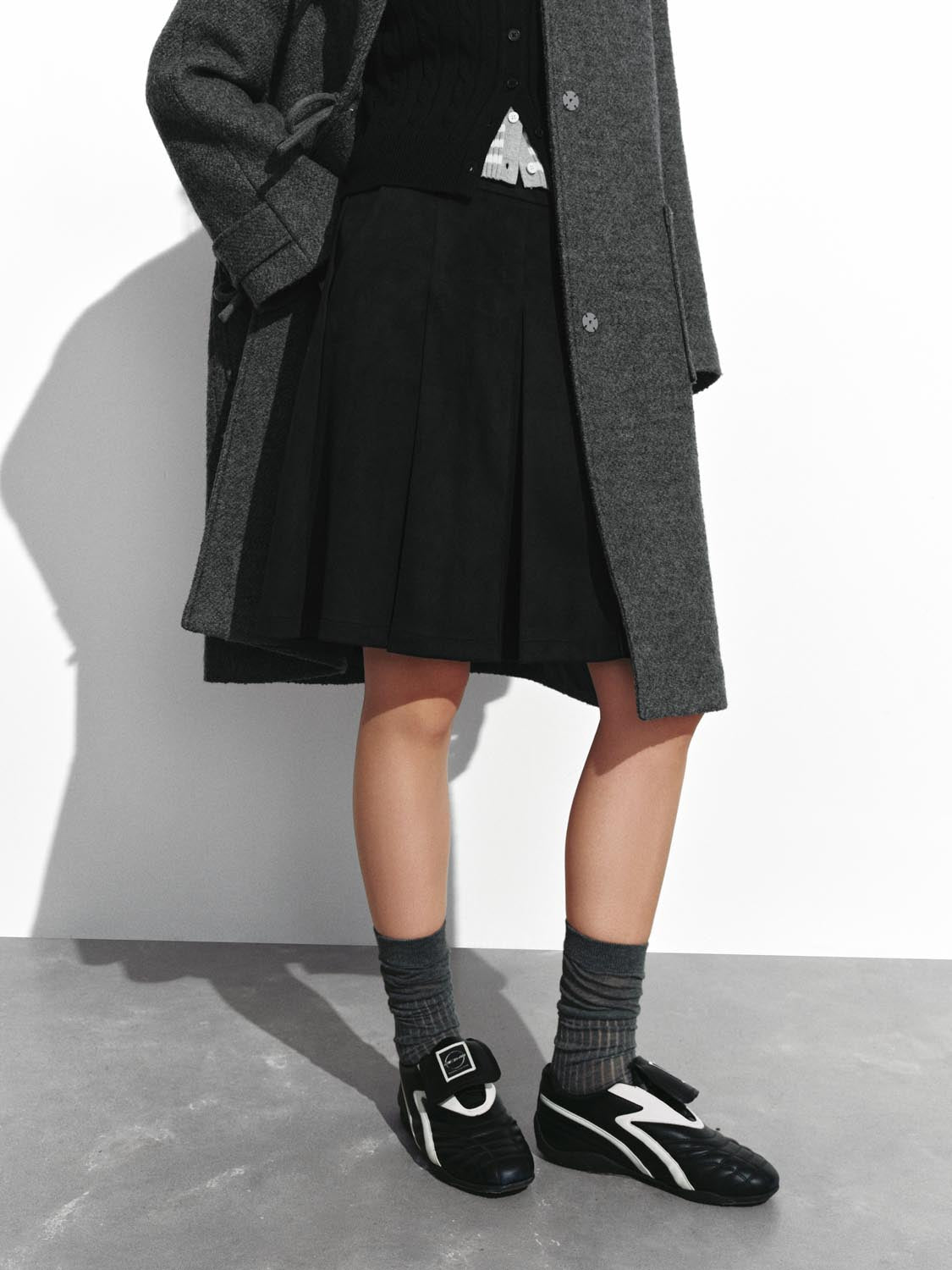 Pleated A-Line Midi Skirts