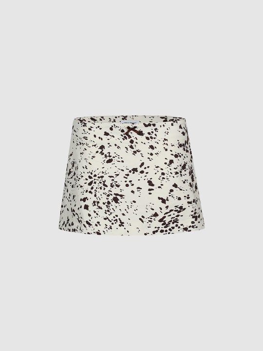 Leopard Print A-Line Mini Skirts
