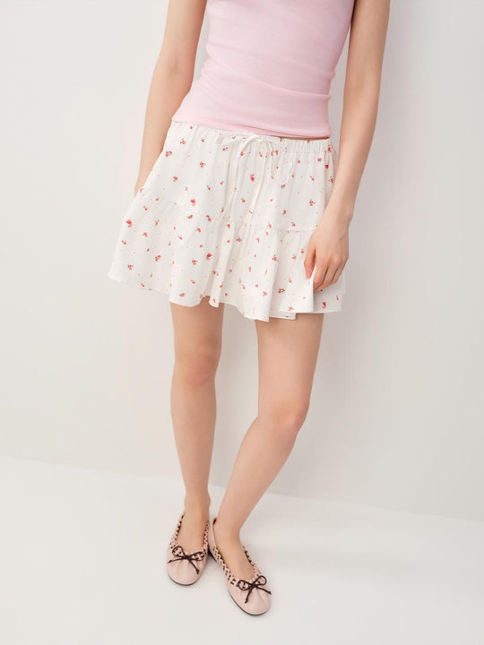 100% Cotton A-Line Lined With Medium Stretch Fabric Skirt