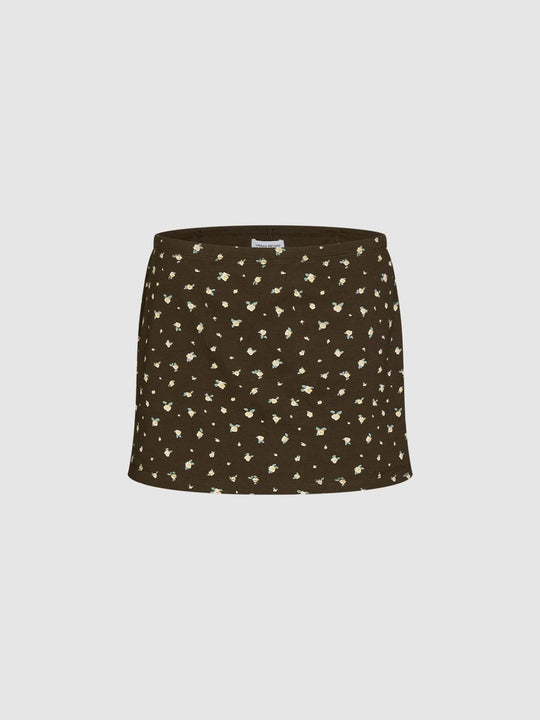 Cotton Floral Print Skirt