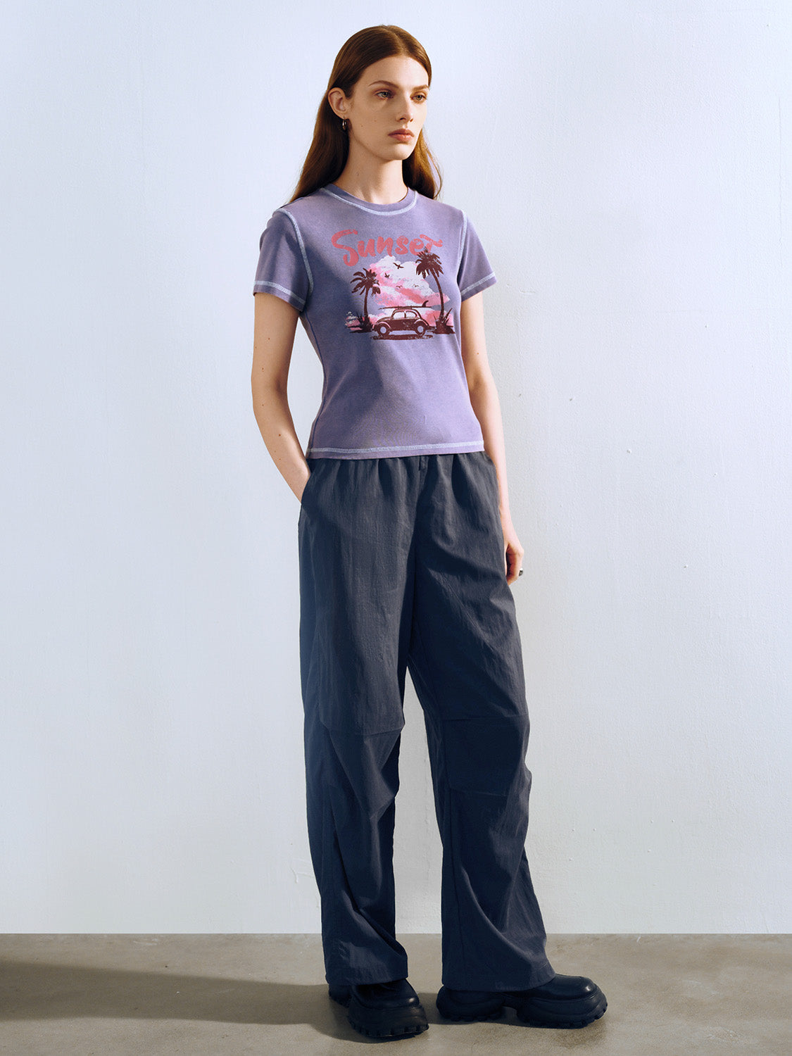 Elastic Waist Loose Jogger Pants