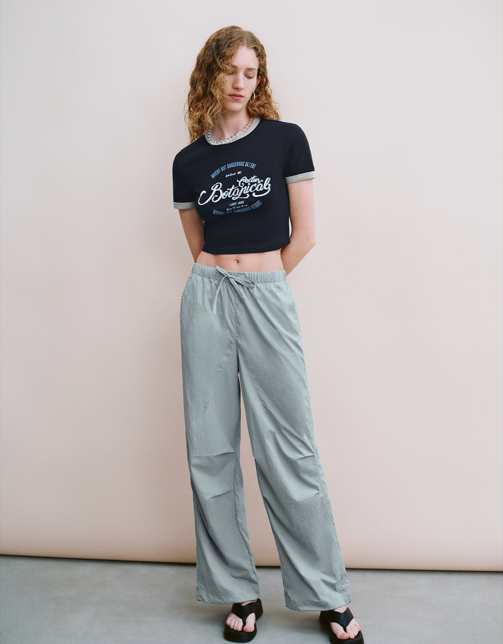 Elastic Waist Loose Jogger Pants