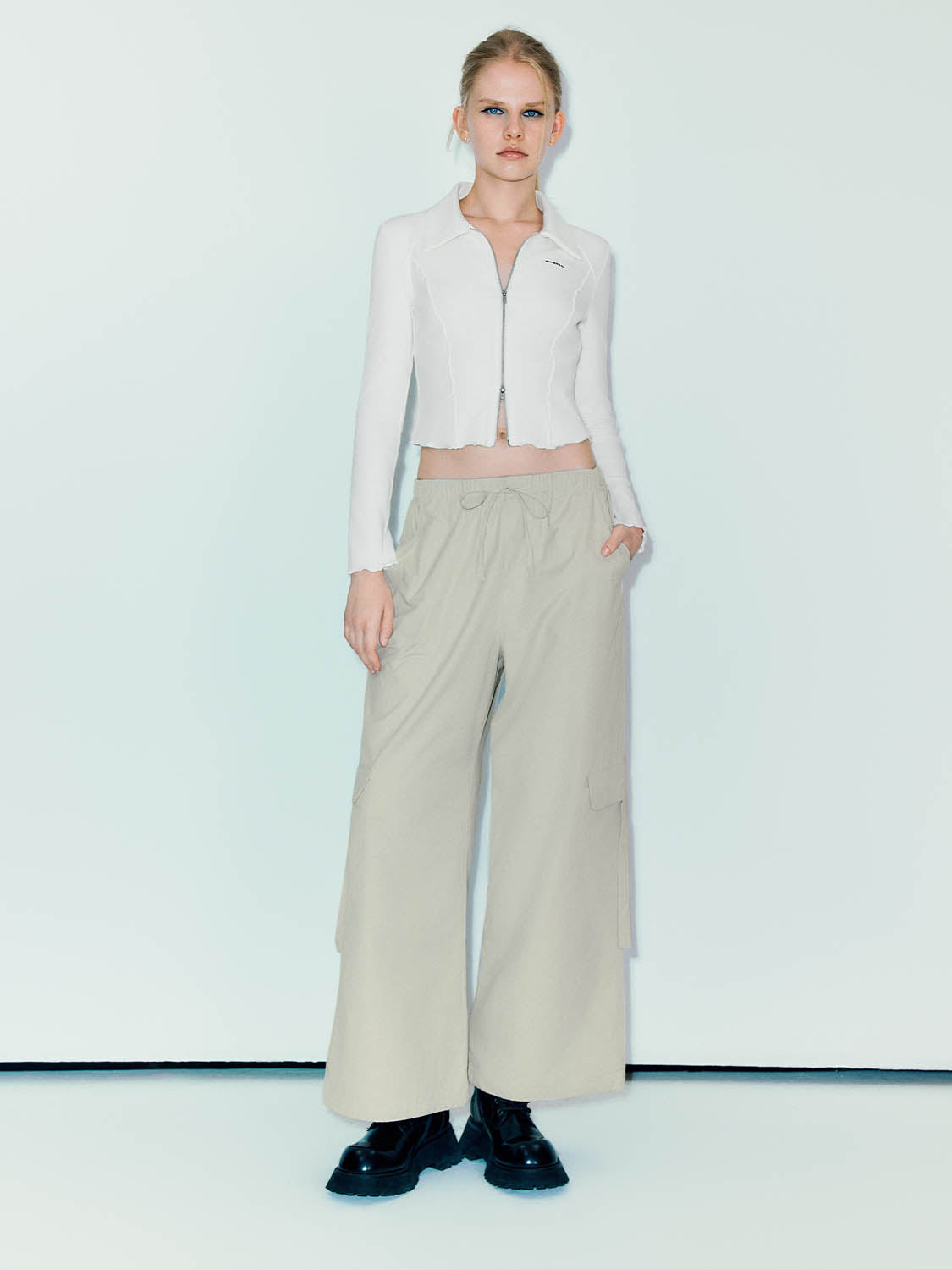 Drawstring Waist Straight Pants