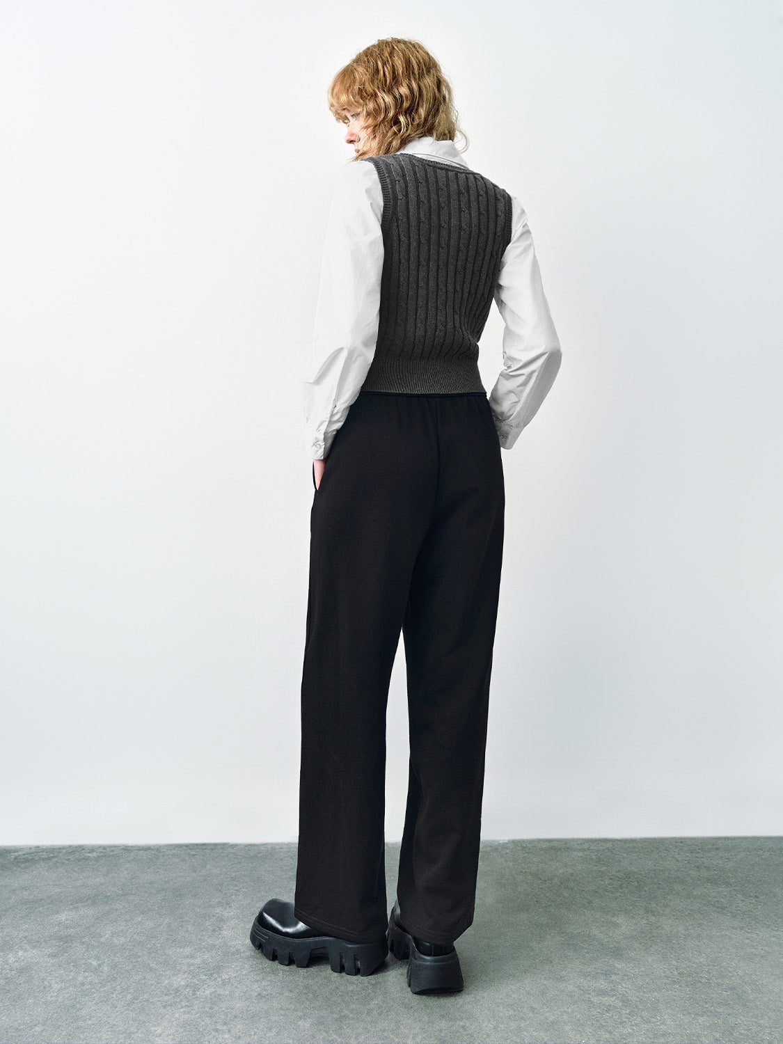 Elastic Waist Wide-Leg Pants