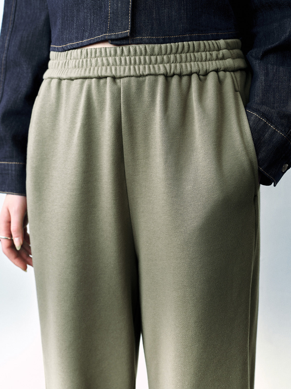 Elastic Waist Wide-Leg Pants