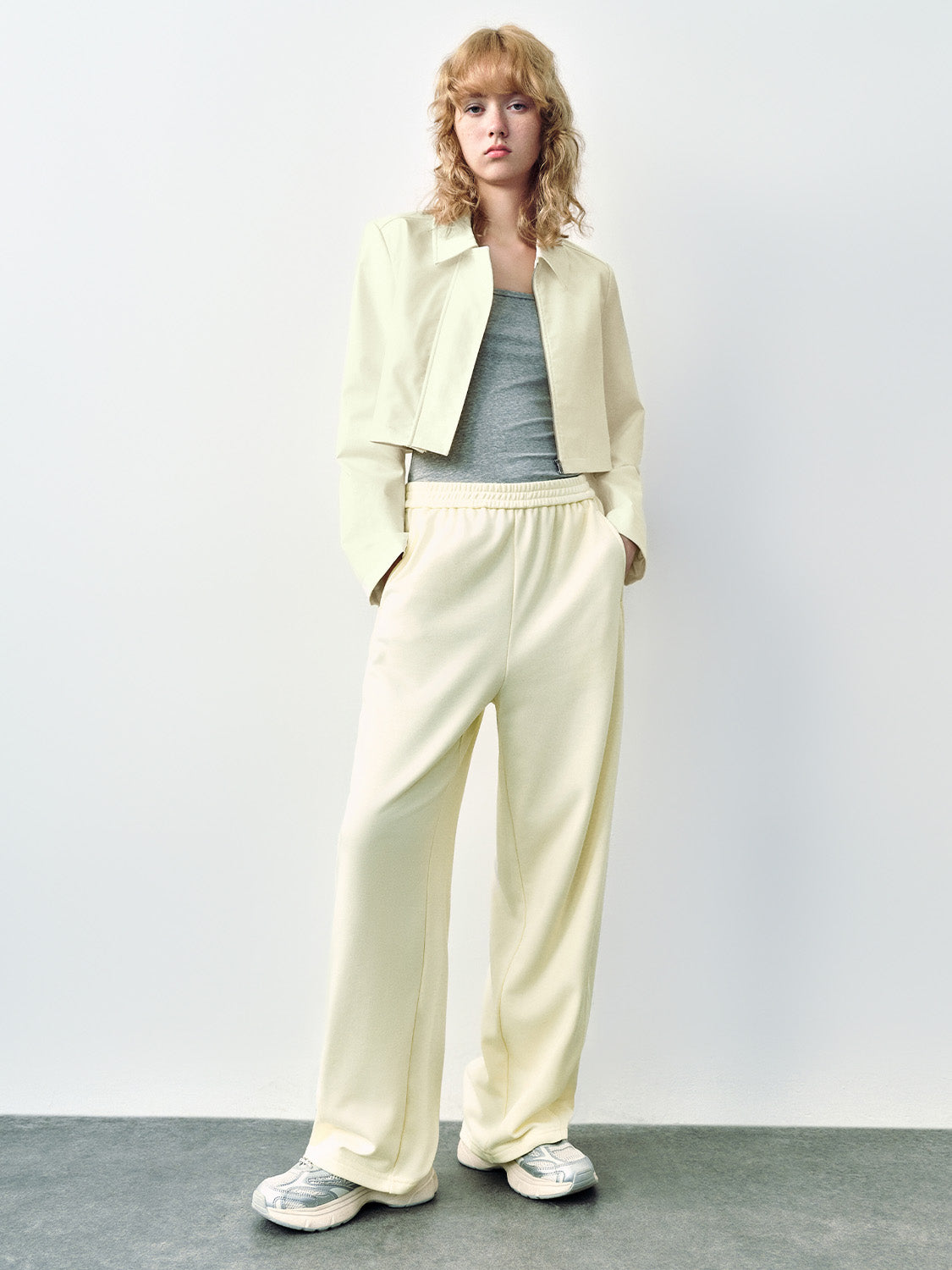 Elastic Waist Wide-Leg Pants