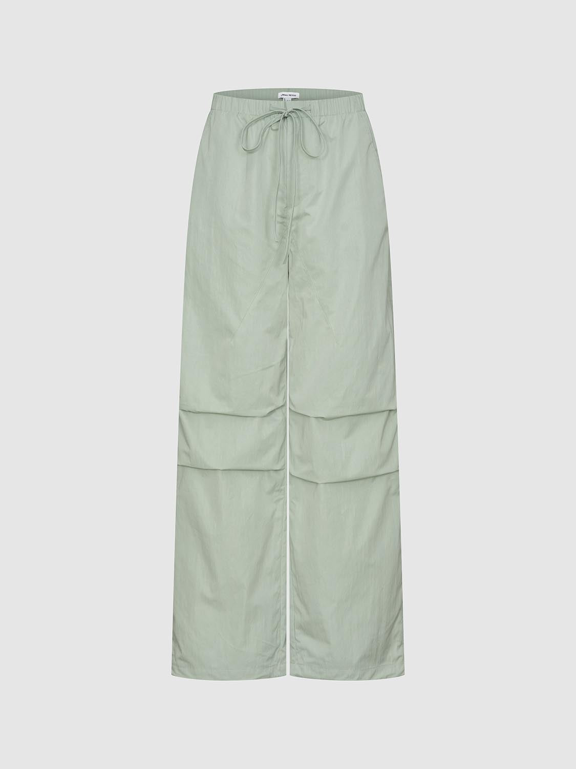 Ruched Wide-Leg Pants