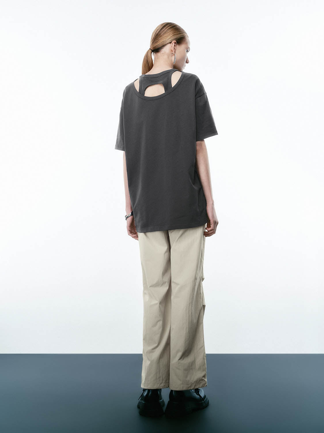 Ruched Wide-Leg Pants