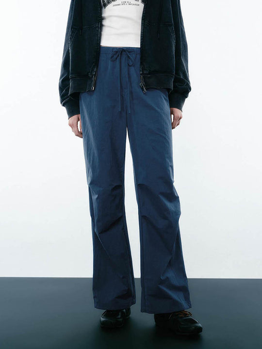 Ruched Wide-Leg Pants