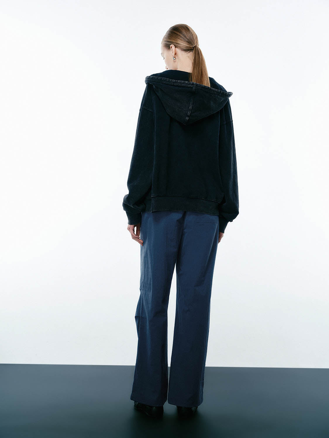 Ruched Wide-Leg Pants
