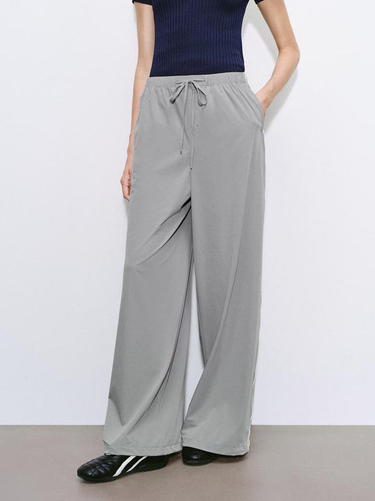 Drawstring Wide-Leg Pants