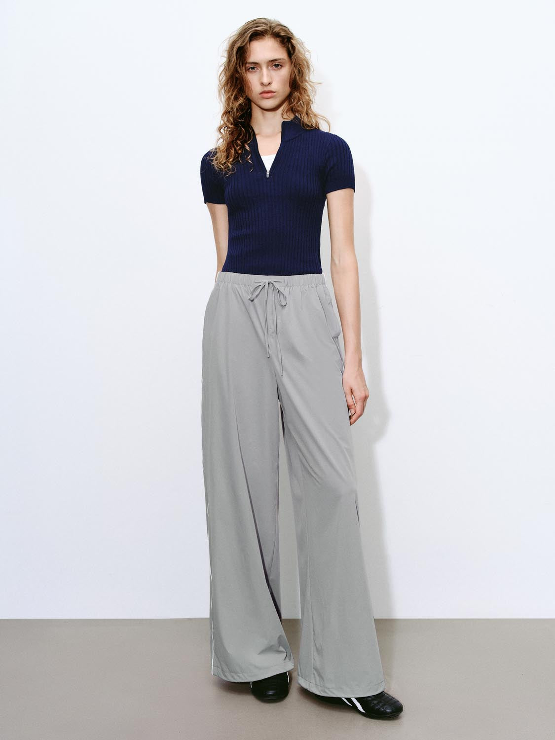 Drawstring Wide-Leg Pants