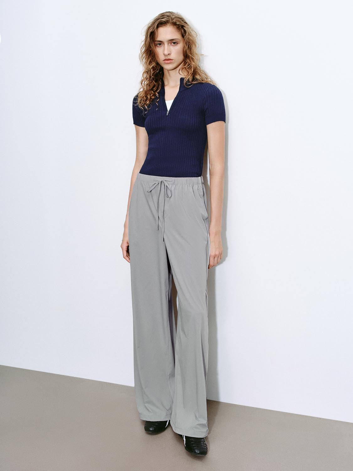 Drawstring Wide-Leg Pants