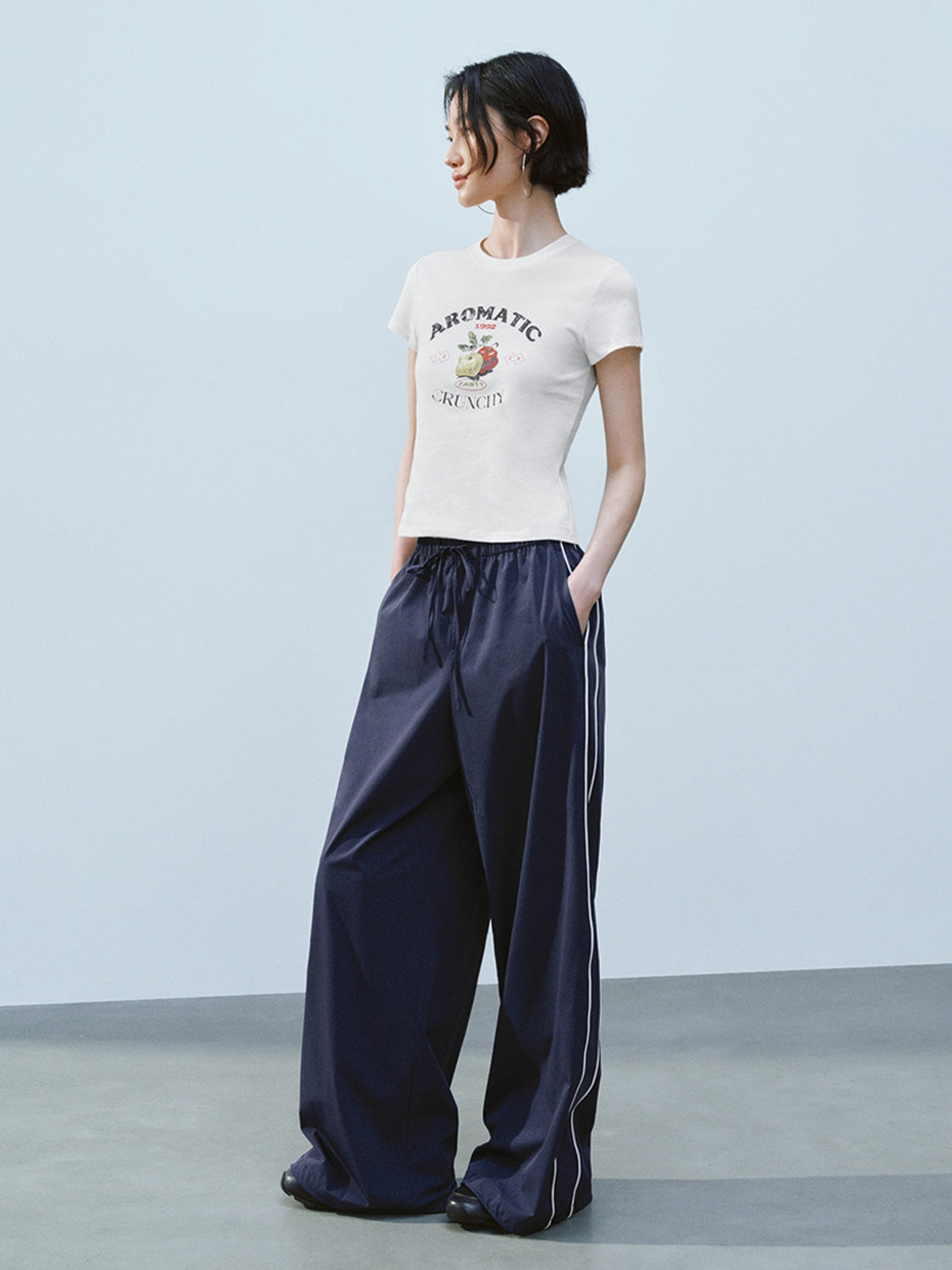 Drawstring Wide-Leg Pants