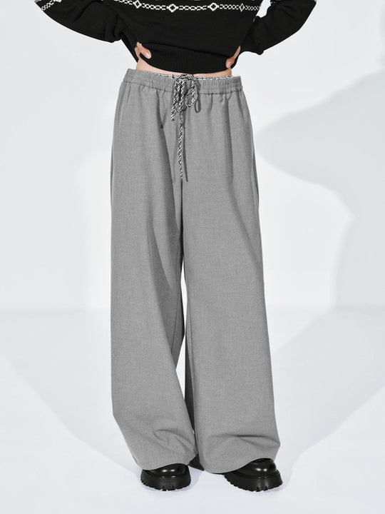 Drawstring Waist Loose Wide Leg Casual Sweatpants