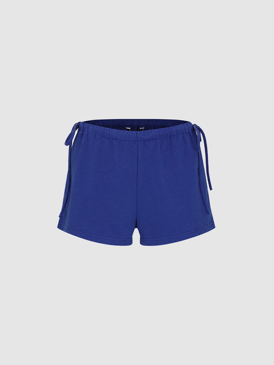 Cotton Side-Tie Slight Stretch Pocket Bag Shorts