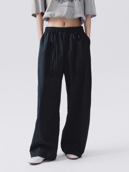 Wide-leg Drawstring Elastic Waist Loose Pants