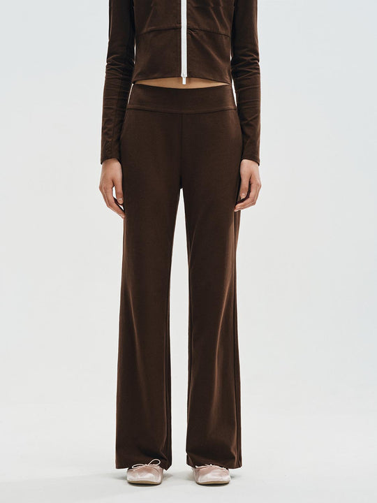 Flare Wide-leg High-waisted Cotton Pants