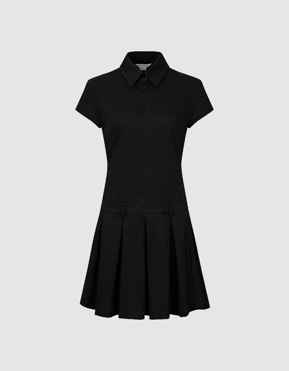 Pleated Lapel A-Line Dress