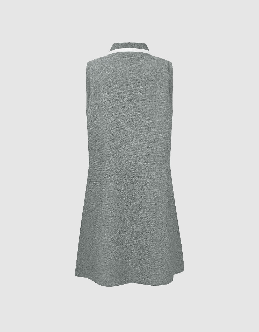 Sleeveless Lapel Straight Dress