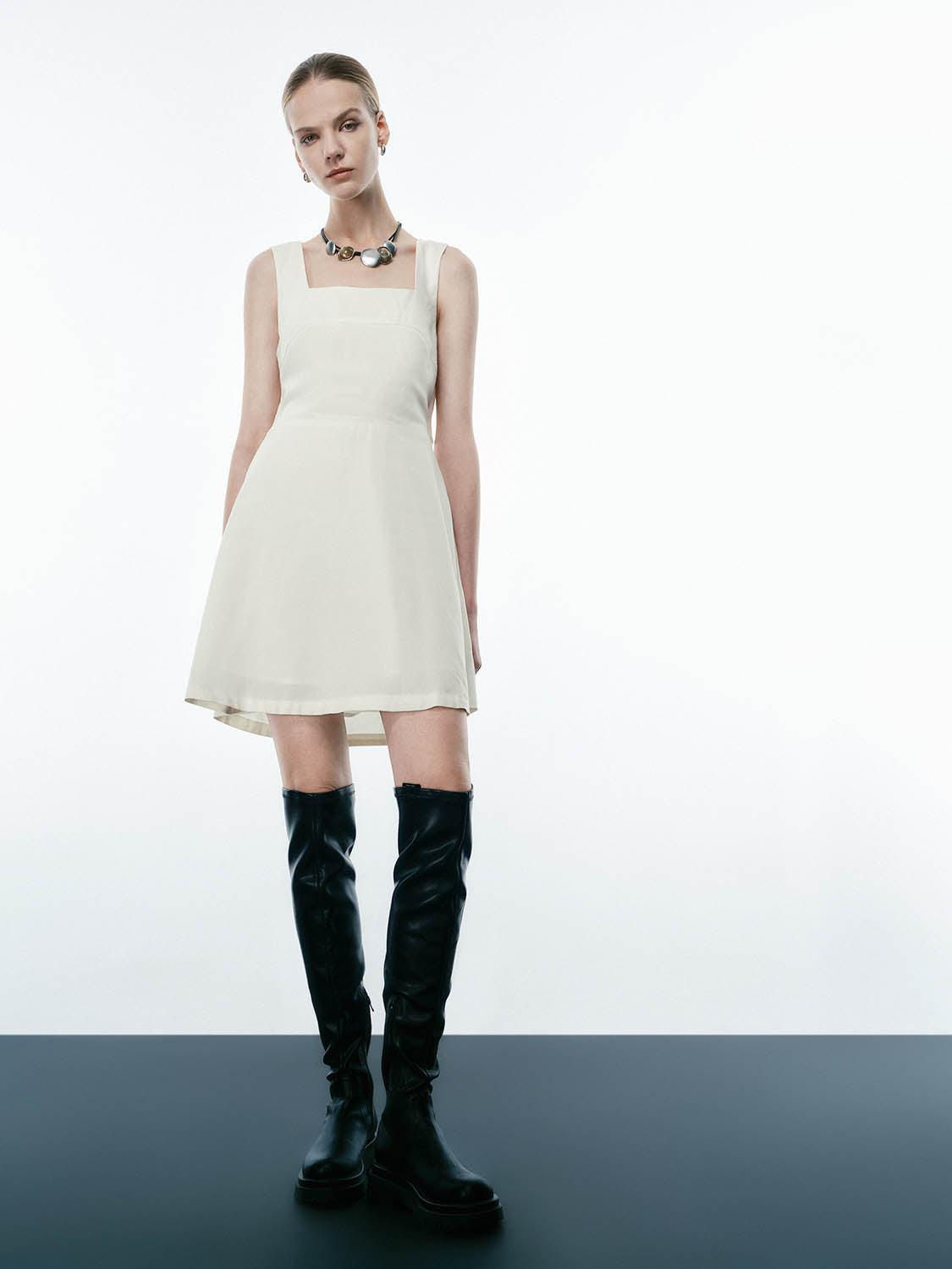 Square Collar A-Line Dresses