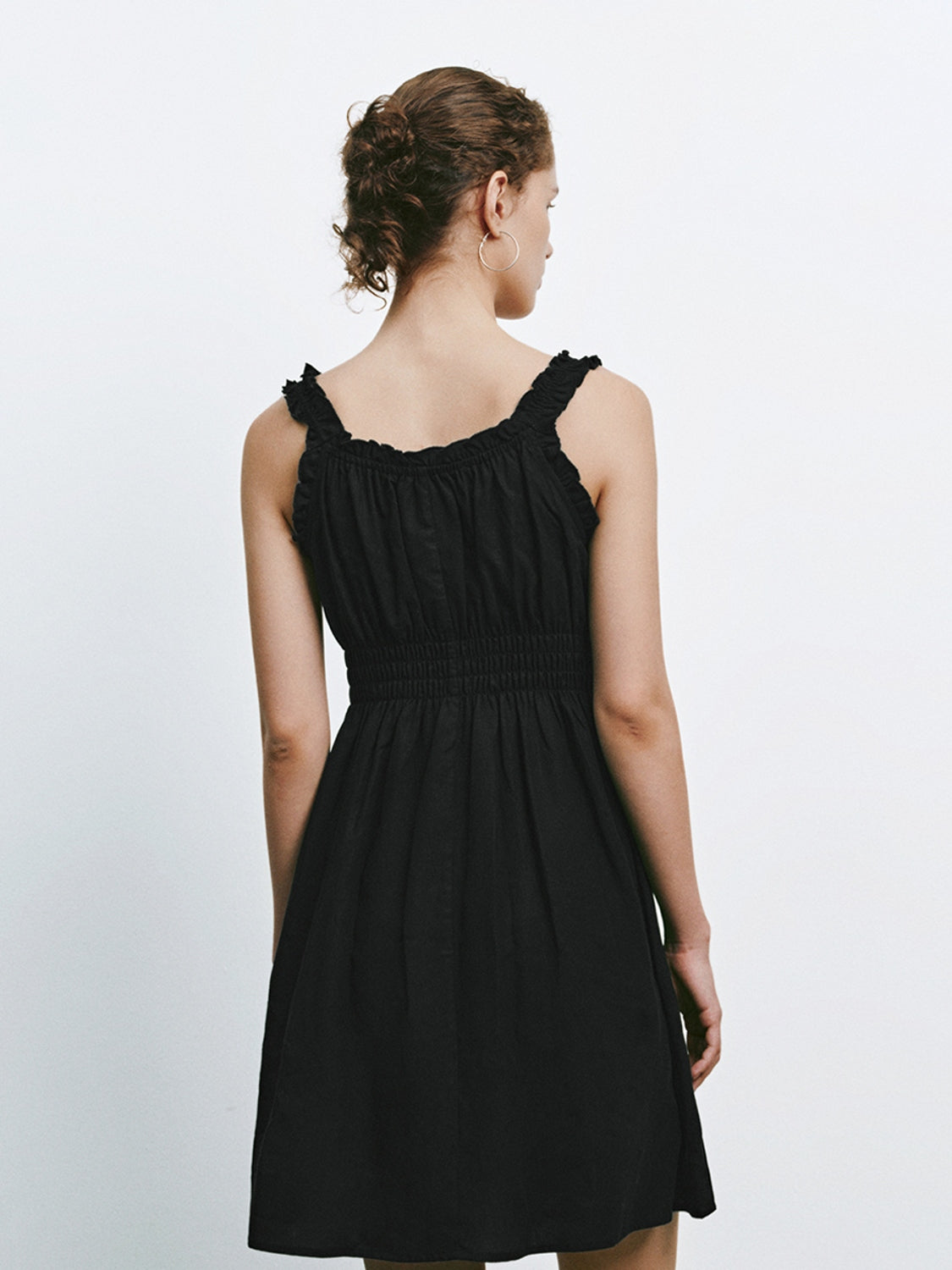 Shirred Ruffle Mini Dresses