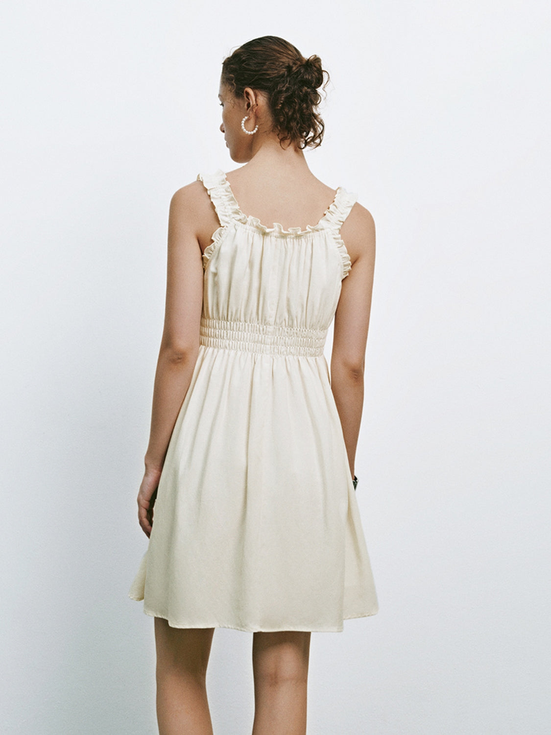 Shirred Ruffle Mini Dresses