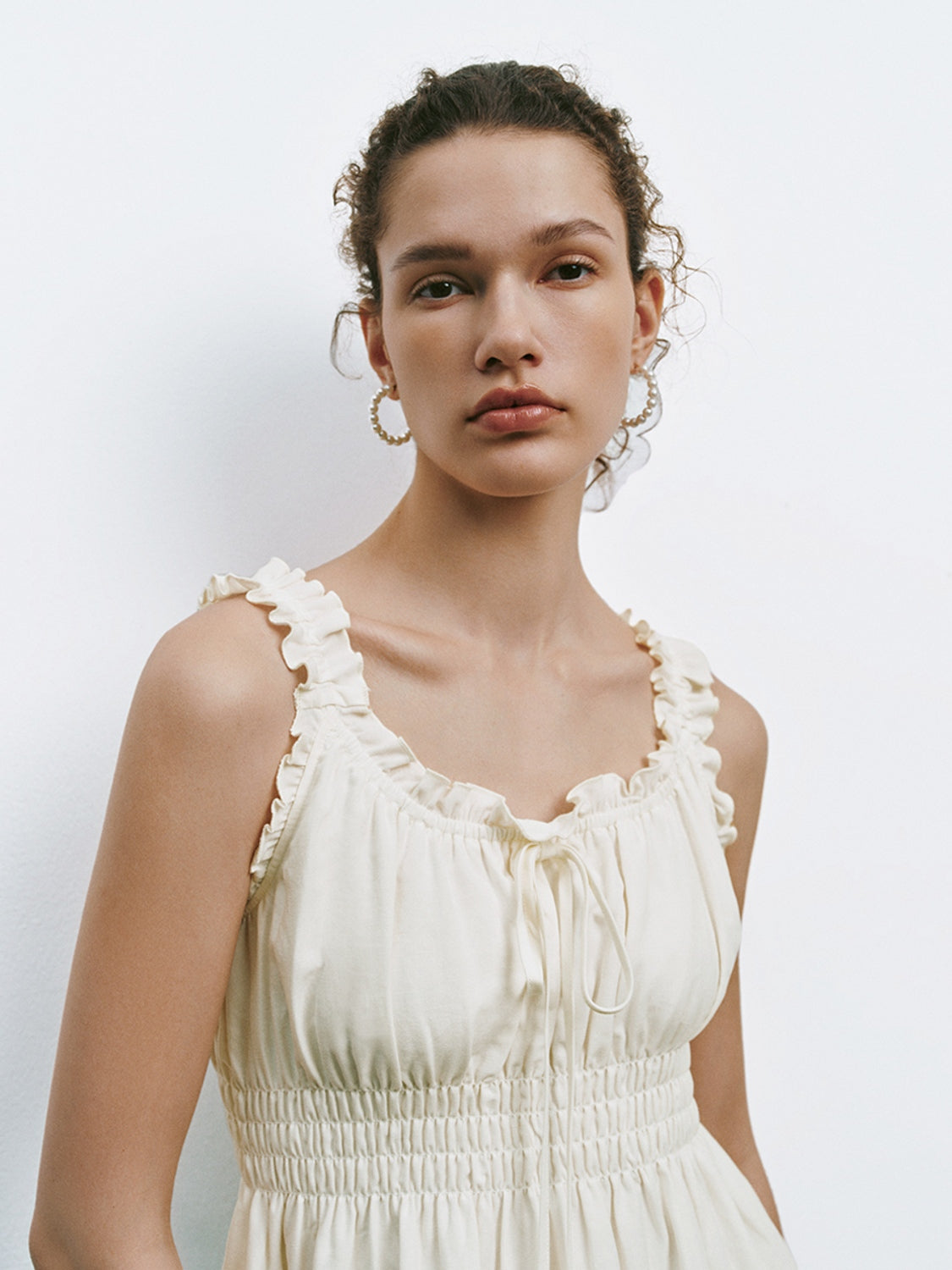 Shirred Ruffle Mini Dresses